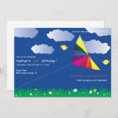 Drachenfliegen - Einladungen an den Kindergeburtst (Vorne/Hinten)