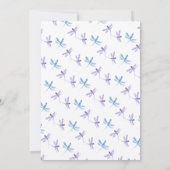 Drachenfliegen Handgemalt Lila blaues Brautparty Einladung (Rückseite)