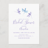 Drachenfliegen Handgemalt Lila blaues Brautparty Postkarte (Vorderseite)