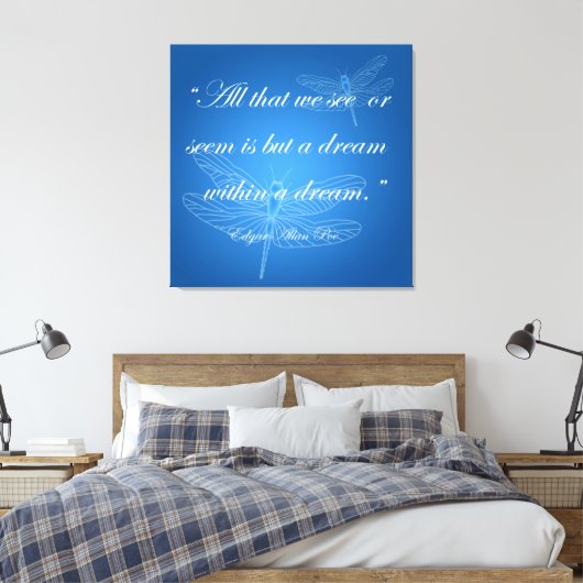 Drachenfliegen - Leinwand für Dragonfly-Zitat (Insitu (Schlafzimmer))