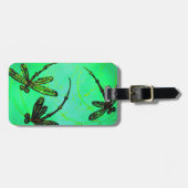 Drachenfliegen Schöne grüne und türkisfarbene Dreh Gepäckanhänger (Vorderseite horizontal)