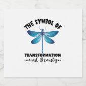 Drachenfliegen Transformation Schönheit Natur Inse Schaumweinetikett (Einzelnes Label)