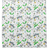 Drachenfliegen und Kronleuchter Hand gezogen Duschvorhang (Vorderseite)