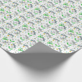 Drachenfliegen und Kronleuchter Hand gezogen Geschenkpapier (Ecke)