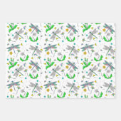 Drachenfliegen und Kronleuchter Hand gezogen Geschenkpapier Set (Vorderseite)