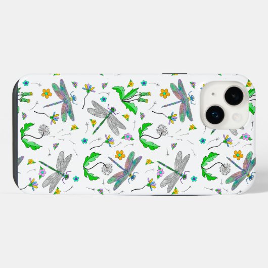 Drachenfliegen und Kronleuchter Hand gezogen iPhone Hülle (Rückseite (Horizontal))