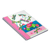 Drachenfliegen und Lilien-Notebook Notizblock (Rechte Seite)