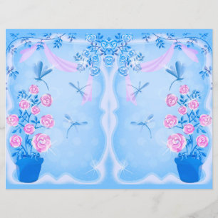 Drachenfliegen und Rose-Scrapbook