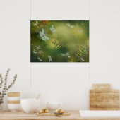 Drachenfliegen und Wasserkunstwerk für Lilien Poster (Küche)