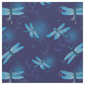 Drachenfliegen und Wirbel Muster in Mitternachtsbl Stoff (Nahaufnahme)
