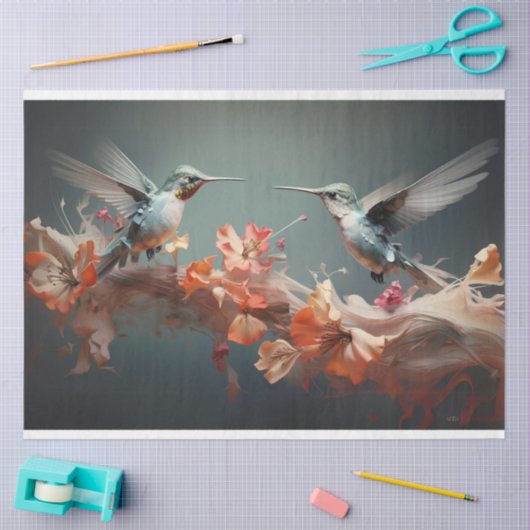 Drachenfliegenflattern über Pfirsichbäumen-Blume d Seidenpapier (Basteln)