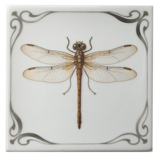 Drachenfliegeninsekten-Keramik Fliese (Vorderseite)