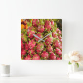 Drachenfrucht| Markt für Dosen Quadratische Wanduhr (Zuhause)