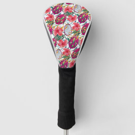 Drachenfrucht Tropisch Blumig Modern Grüne Palme Golf Headcover