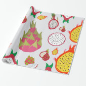 Drachenfrucht weiß und gelb geschenkpapier (Ungerollt)