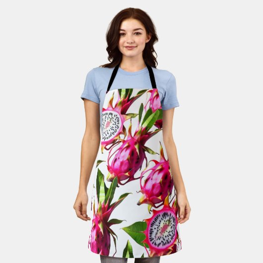 Drachenfruchtmuster Schürze (Getragen)