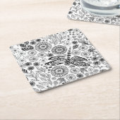 Drachengarten Rechteckiger Pappuntersetzer (angewinkelt)