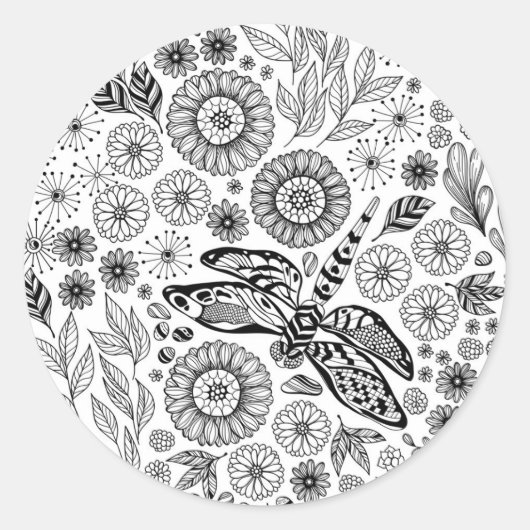 Drachengarten Runder Aufkleber (Vorderseite)