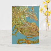 DrachenGeburtstagskarte Karte (Gelbe Blume)