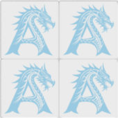 Drachengestalteter Buchstabe A, Drachenschrift, Mo Aufkleber (Vorderseite)