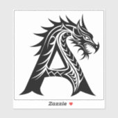 Drachengestalteter Buchstabe A, Drachenschrift, Mo Aufkleber (Blatt)