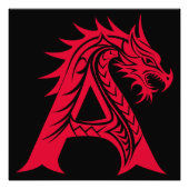 Drachengestalteter Buchstabe A, Drachenschrift, Mo Fotodruck (Vorne)