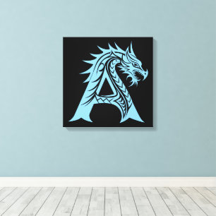 Drachengestalteter Buchstabe A, Drachenschrift, Mo Leinwanddruck