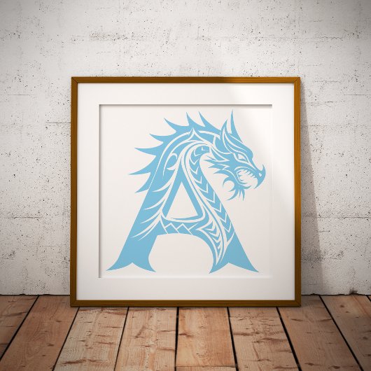 Drachengestalteter Buchstabe A, Drachenschrift, Mo Poster