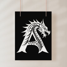 Drachengestalteter Buchstabe A, Drachenschrift, Mo