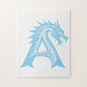 Drachengestalteter Buchstabe A, Drachenschrift, Mo Puzzle