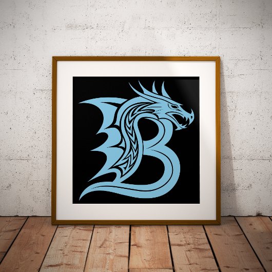 Drachengestalteter Buchstabe B, Drachenalphabet, M Poster