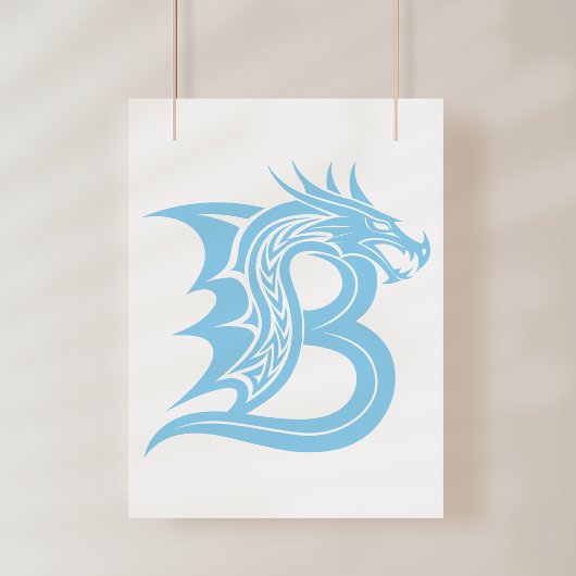 Drachengestalteter Buchstabe B, Drachenalphabet, M Poster