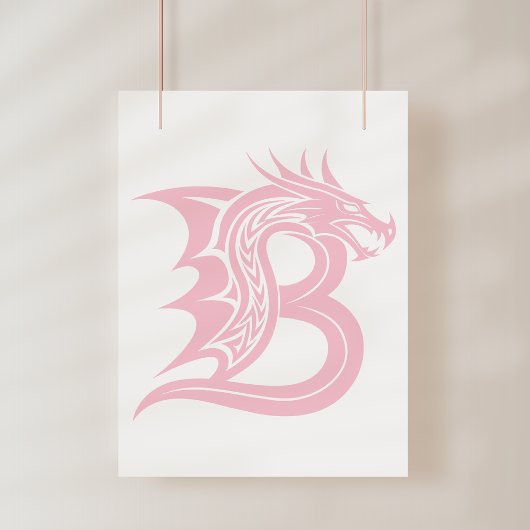 Drachengestalteter Buchstabe B, Drachenalphabet, M Poster