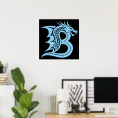Drachengestalteter Buchstabe B, Drachenalphabet, M Poster (Heimbüro)