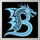 Drachengestalteter Buchstabe B, Drachenalphabet, M Poster (Vorne)