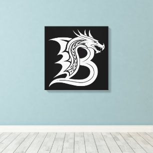 Drachengestalteter Buchstabe B, Drachenschrift, Mo Leinwanddruck