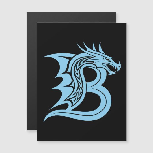 Drachengestalteter Buchstabe B, Drachenschrift, Mo Magneteinladung (Vorne/Hinten)
