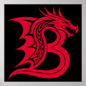Drachengestalteter Buchstabe B, Drachenschrift, Mo Poster (Vorne)