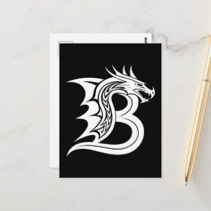 Drachengestalteter Buchstabe B, Drachenschrift, Mo Postkarte
