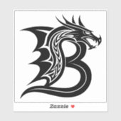 Drachengestalteter Buchstabe B, Dragonalphabet, Mo Aufkleber (Blatt)