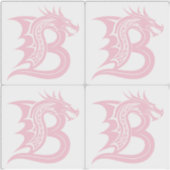 Drachengestalteter Buchstabe B, Dragonalphabet, Mo Aufkleber (Vorderseite)