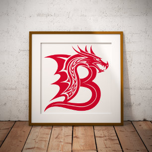 Drachengestalteter Buchstabe B, Dragonalphabet, Mo Fotodruck