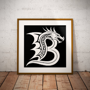 Drachengestalteter Buchstabe B, Dragonalphabet, Mo Fotodruck