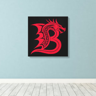 Drachengestalteter Buchstabe B, Dragonalphabet, Mo Leinwanddruck