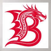 Drachengestalteter Buchstabe B, Dragonalphabet, Mo Poster (Vorne)