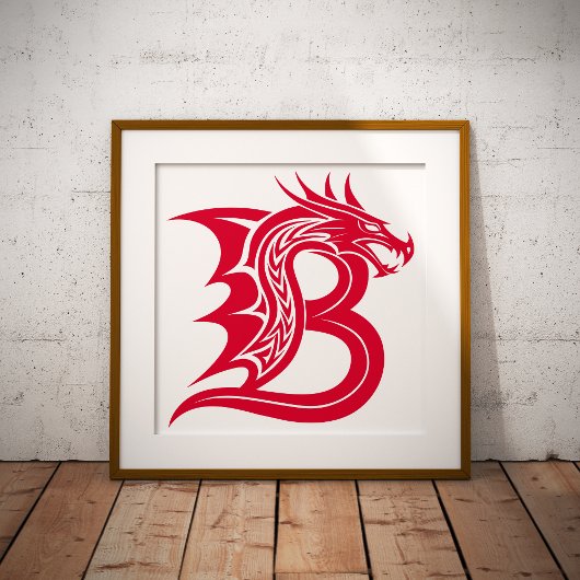Drachengestalteter Buchstabe B, Dragonalphabet, Mo Poster