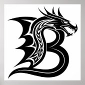 Drachengestalteter Buchstabe B, Dragonalphabet, Mo Poster (Vorne)