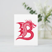 Drachengestalteter Buchstabe B, Dragonalphabet, Mo Postkarte (Stehend Vorderseite)