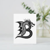 Drachengestalteter Buchstabe B, Dragonalphabet, Mo Postkarte (Stehend Vorderseite)