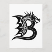 Drachengestalteter Buchstabe B, Dragonalphabet, Mo Postkarte (Vorderseite)